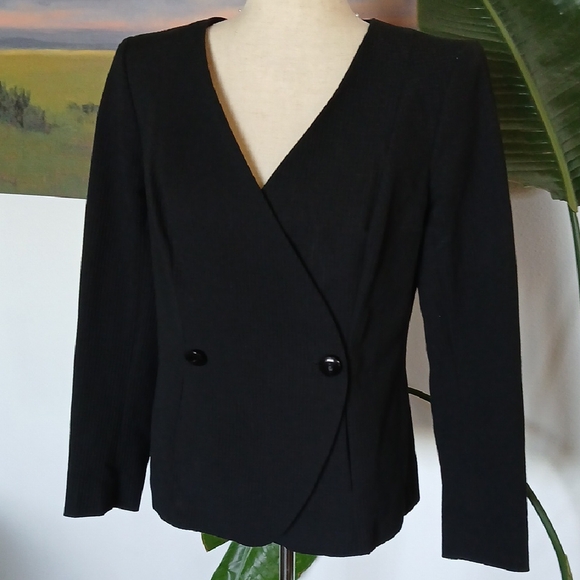 Brooks Brothers Black Fitted Double-breasted Women's Blazer - Picture 1 of 10